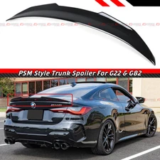 FOR 21-26 BMW G22 4 SERIES 430i M440i G82 M4 GLOSS BLACK PSM STYLE TRUNK SPOILER