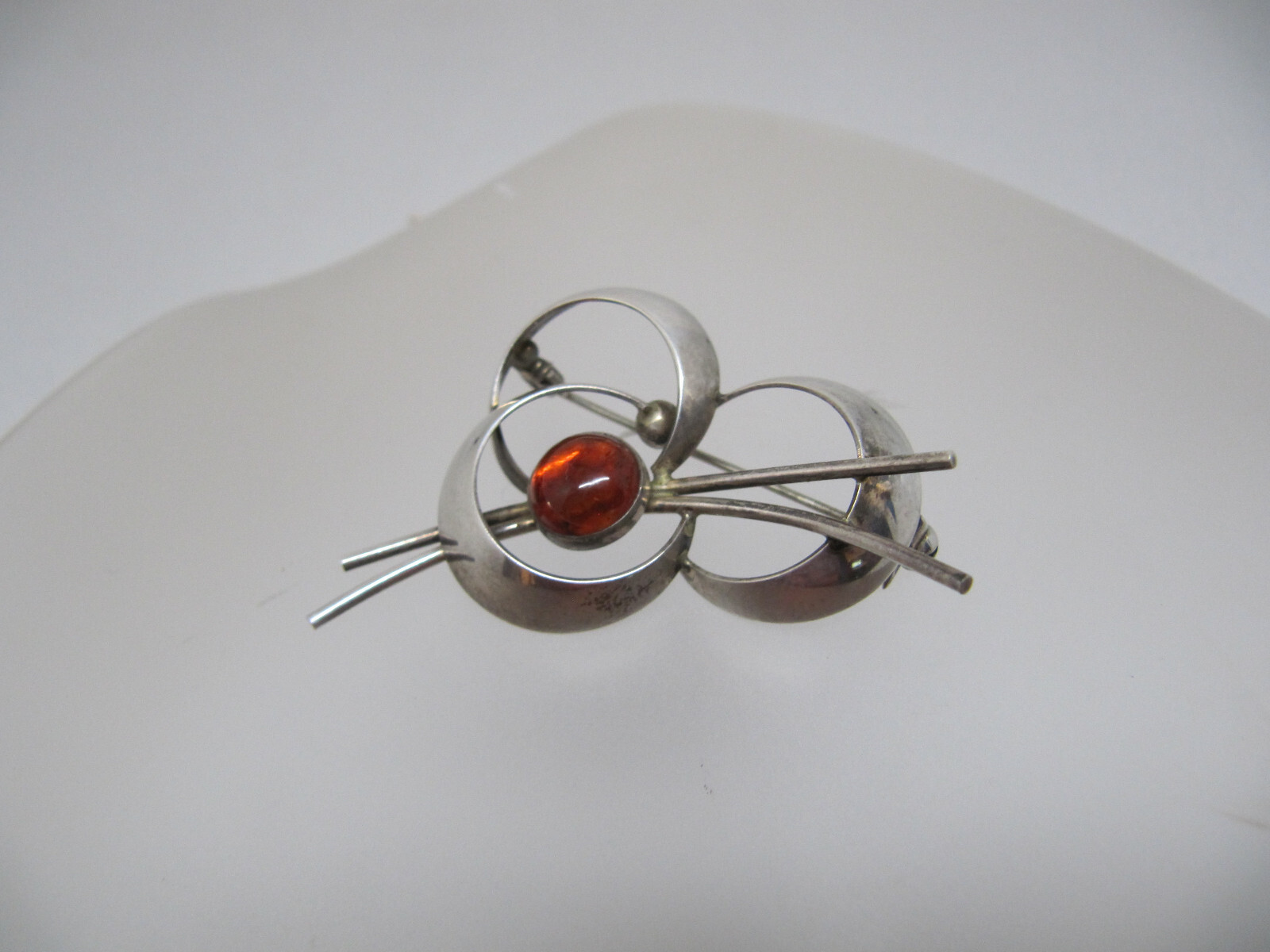 N.E. From Danmark Brosche Bernstein Blüte DESIGN … - image 2