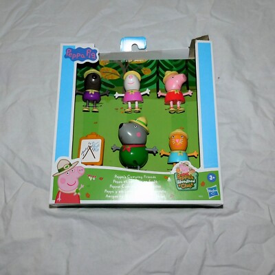 NEW Peppa Pig Camping Friends 5 Figures 1 Accessory Suzy Danny Mr Wolf Candy Cat