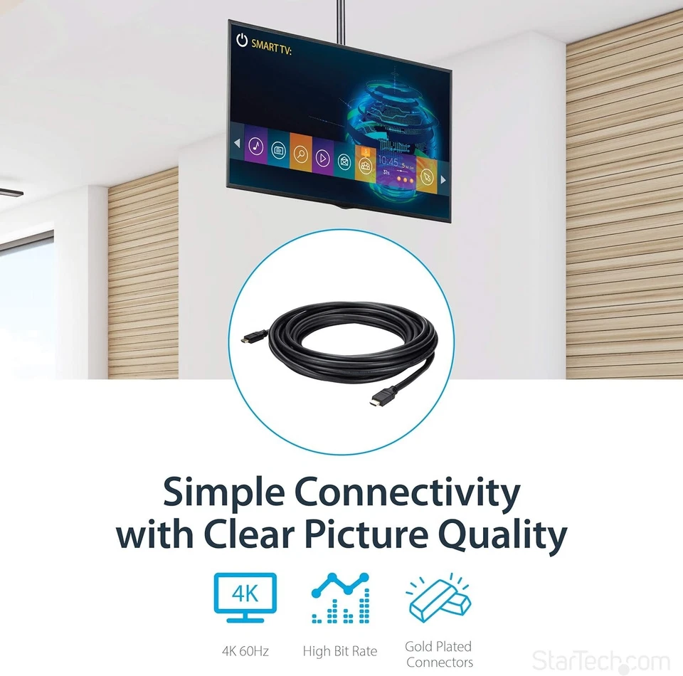 StarTech 35ft Plenum Rated HDMI Cable, 4K30 UHD, 10.2 Gbps In-Wall HDMI 1.4 Cord - Image 3 of 4