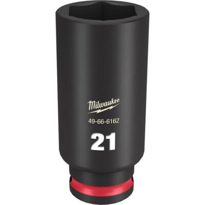 Milwaukee 49-66-6162 SHOCKWAVE Impact Duty 3/8 Drive 21mm Deep 6 Point Socket