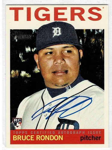 2013 TOPPS HERITAGE BRUCE RONDON REAL ONE AUTOGRAPH AUTO RC