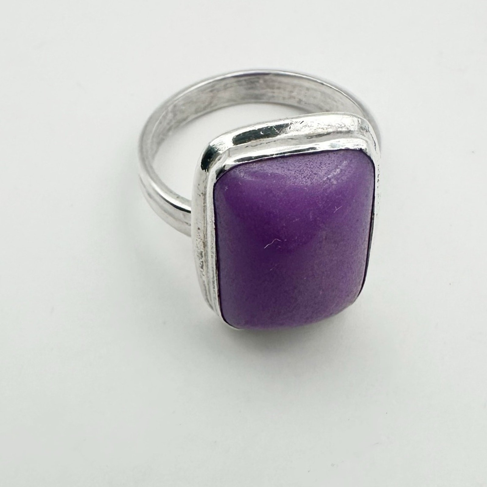 Purple Rectangle Ring Solid Sterling Silver 925 S… - image 1
