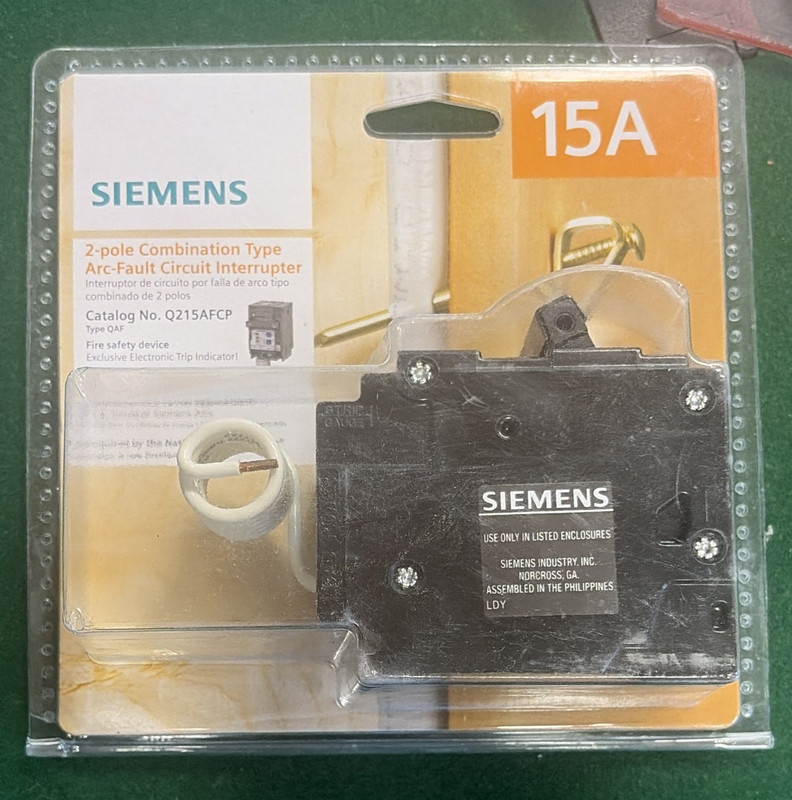 Siemens Q215AFCP 15A 2-Pole 120VAC Combination Type AFCI Circuit Breaker
