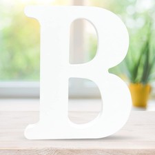 6 Inch 3D White Wooden Letters, Unfinished Wood Alphabet for Letter Board - W...