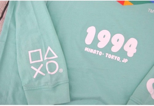 PLAYSTATION Men's Long Sleeve T-Shirt SIZE LARGE Minato Tokyo Japan - Green - Picture 4 of 5