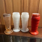 Lot Of 4 Vintage Salt And Pepper Shakers No Lids. Milk Glass Pink And Orange