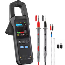 Digital Clamp Meter Multimeter 9999 Counts TRMS, 600 Amp AC/DC Voltage Current T