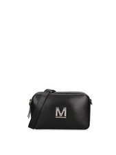 Borsa a Spalla Donna Vera Pelle Nera con Zip e Tracolla Regolabile - Marc Ellis