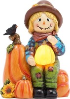 Herbstdeko AußEn KüRbis Vogelscheuche Figur Solar LED Garten Deko