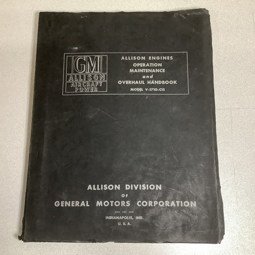 1940 Operation And Maintenance Handbook For Allison Model V-1710-c15 Engines