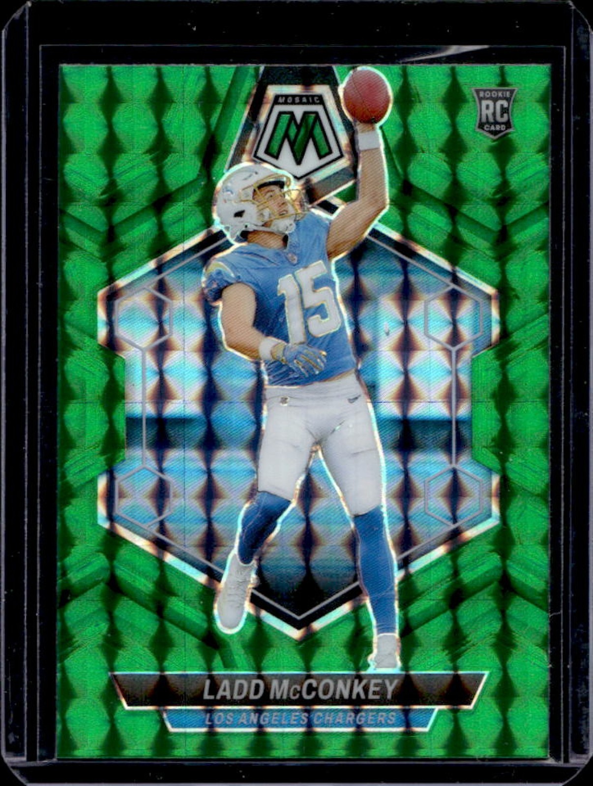 2024 Mosaic Ladd McConkey RC Green Prizm Rookie #334 Chargers