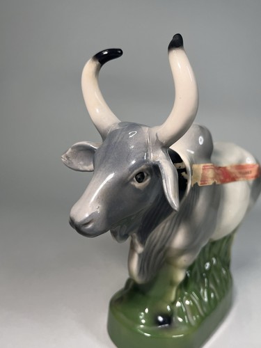 Vintage Brahma Bull Ezra Brooks Heritage China Keramik Whisky Dekanter Flasche - Bild 6 von 10