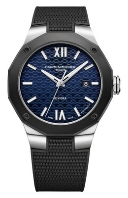 Baume & Mercier Riviera Automatic Steel & Black ADLC Rubber Mens Watch M0A10768