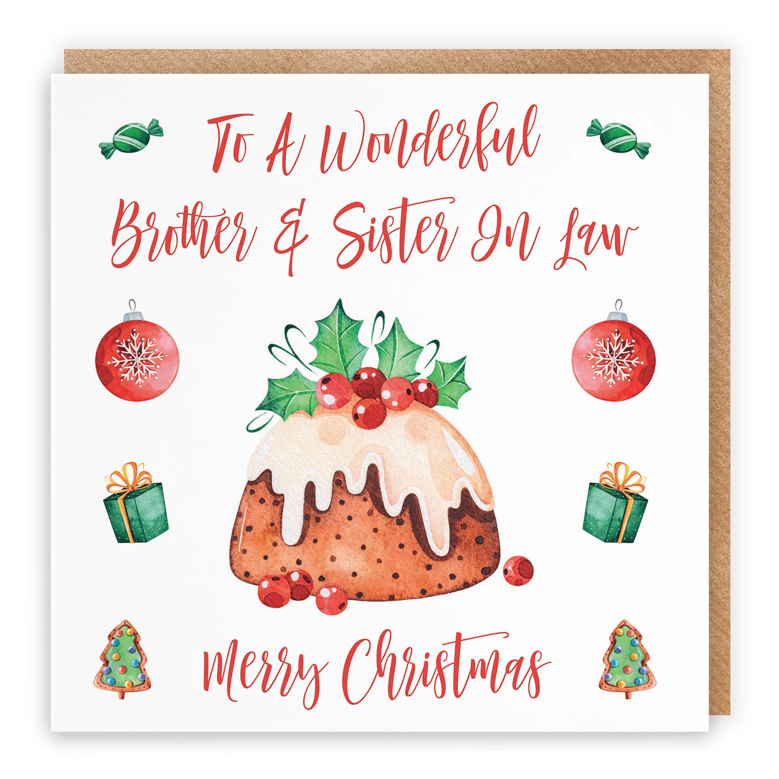 Brother And Sister In Law Card Christmas Pudding