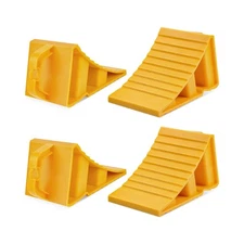 Wheel Chocks for Trailers, 4 Pack Hard Plastic RV Wheel Chocks with Handles f...