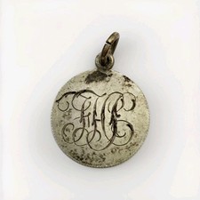 Old Antique 835 Silver French 20 Centimes Love Token Coin Pendant Charm