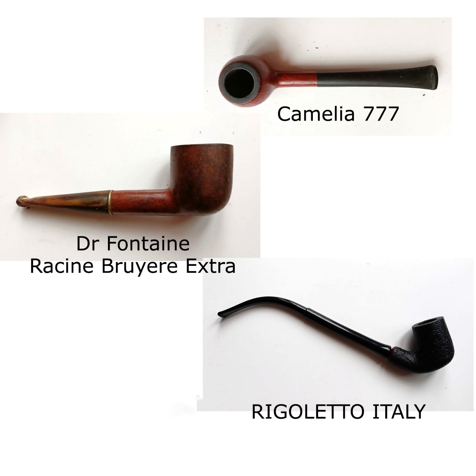 LOTTO di 3 PIPE. Camelia 777, Dr Fontaine Racine Bruyere Extra, Rigoletto Italy