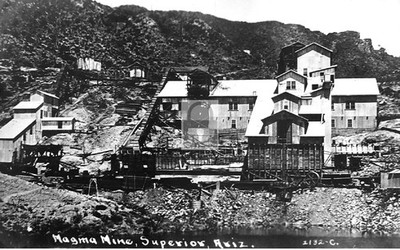Birds Eye View Magma Mine Superior Arizona AZ - Reprint