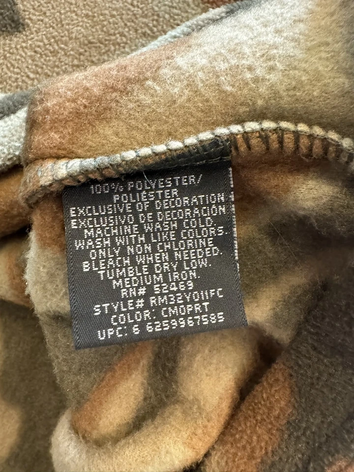 Starter Pullover Mens Medium Camo Fleece Half Zip Outdoor Hunting Sweater Brown - Image 4 of 4