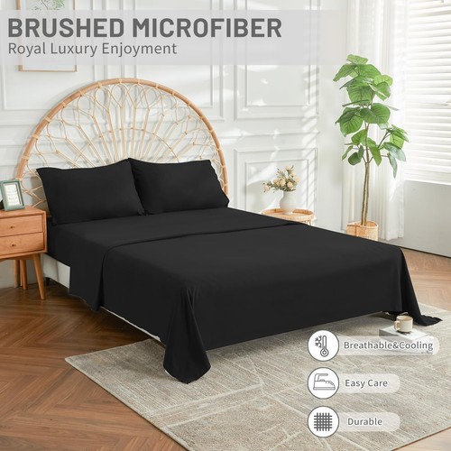 King Sheet Set- Cooling Sheets-Ultra Soft-Silky-Breathable-Deep Pocket- 1800 ... - Picture 3 of 6