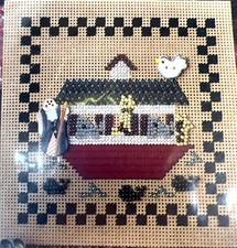 RARE Mill Hill Buttoned & Beaded Needlepoint Kit Noahs Ark Checkerboard