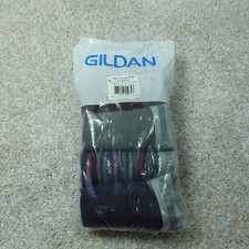 Gildan Underwear Mens Extra Large Boxer Briefs Gray Blue Red Cotton 4 Pairs