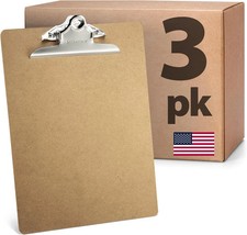 Recycled Wood Clipboard Letter Size 9 X 12.5 with 6 Clip 3 Pack 83133 Br