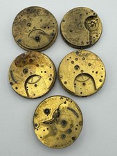 Lot Of 5 Early Waltham Partial Pocket Watch Movements For Parts