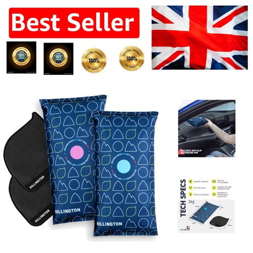 Portable 2-Pack 1kg Car Dehumidifier Bags - Effortless Odor and Moisture Relief