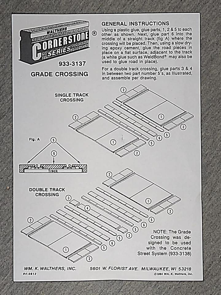 Walthers Cornerstone HO Single Track Grade Crossing - READ ~ TS - Image 4 of 4