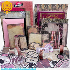Vintage Scrapbooking Supplies Kit, 185Pcs Junk Journal Kit, A6 Scrapbook