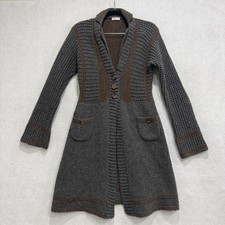 Rivamonti Cardigan Maglione Donna Grigio Medio Marrone Lana Mohair Alpaca Italia