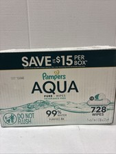 Pampers Aqua Pure Fragrance Free Hypoallergenic Baby Wipes, 13 packs, 728 wipes