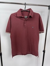 Vivienne Westwood Mens Big Logo Polo Shirt Size L Burgundy