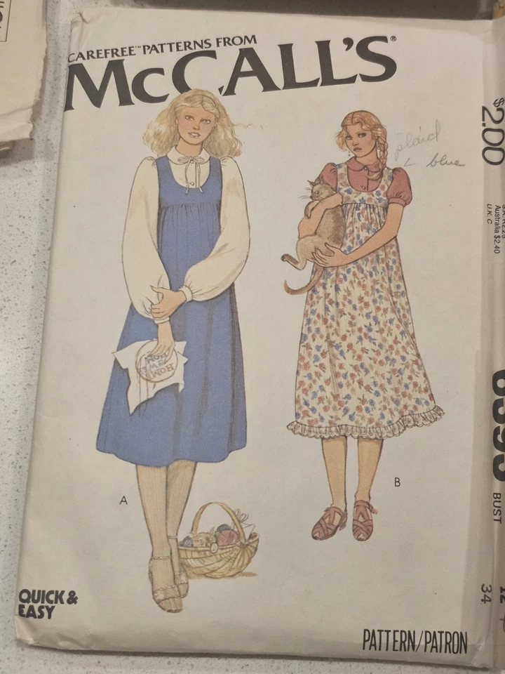 ✨VINTAGE✨ (Lote de 5) Patrones de costura para niñas/mujeres McCalls Simplicity Butterick Foto 3 de 4