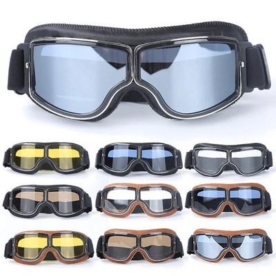 New Motorcycle Goggles Fit Over Glasses For Men Vintage Leather Riding Glasses**