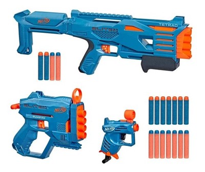 Nerf Elite 2.0 Stockpile Pack 3 Blasters + 10 Official Darts Kids