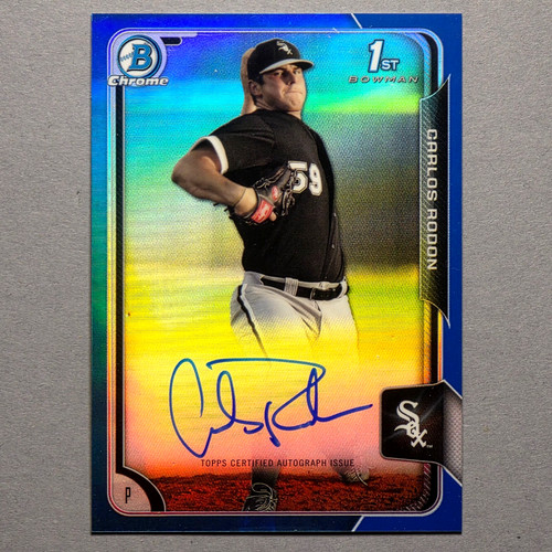 Carlos Rodon [Blue Refractor] #CR 2015 Bowman Chrome Autograph Rookies card