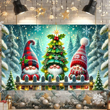 Merry Christmas Banner Decoration Winter Christmas Gnomes Banner Merry Christmas