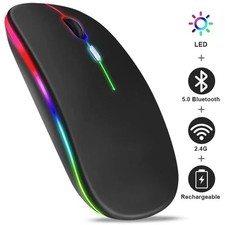 RGB Bluetooth Wireless Mouse Rechargeable USB Ergonomic Optical Mouse for Laptop