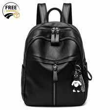Luxury Waterproof Women’s Leather Black Backpack Multi-Pocket Shoulder Bag