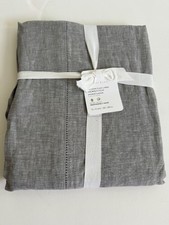 NWT Pottery Barn Belgian Flax Linen Hemstitch Shower Curtain Flagstone 72" x 72"