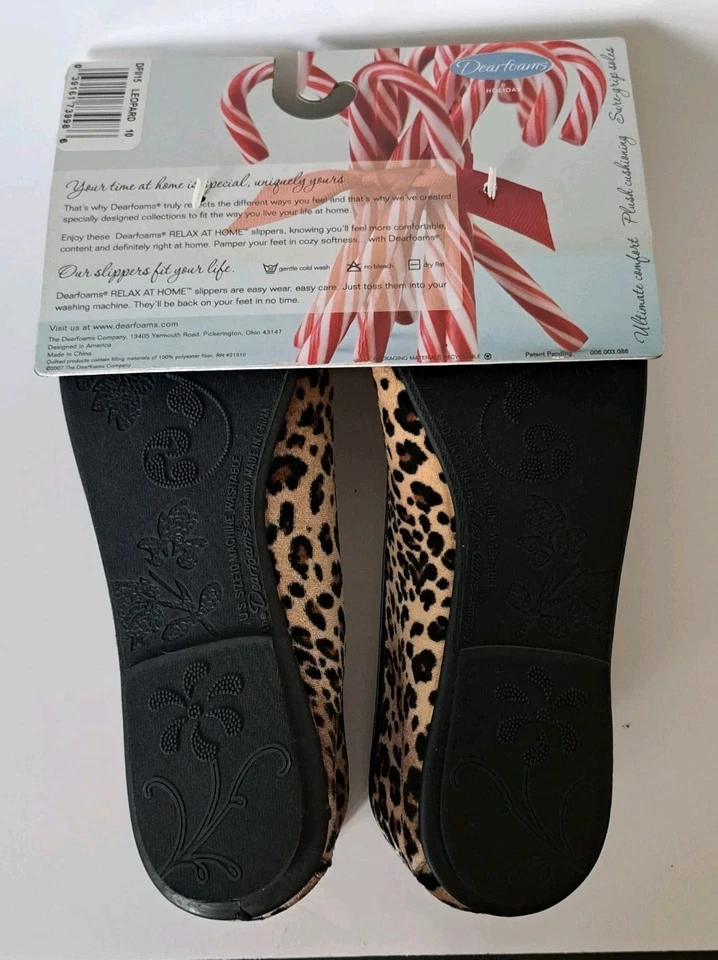Zapatillas de ballet Dearfoams para mujer con estampado de leopardo talla 10 nuevas con etiquetas Foto 4 de 4