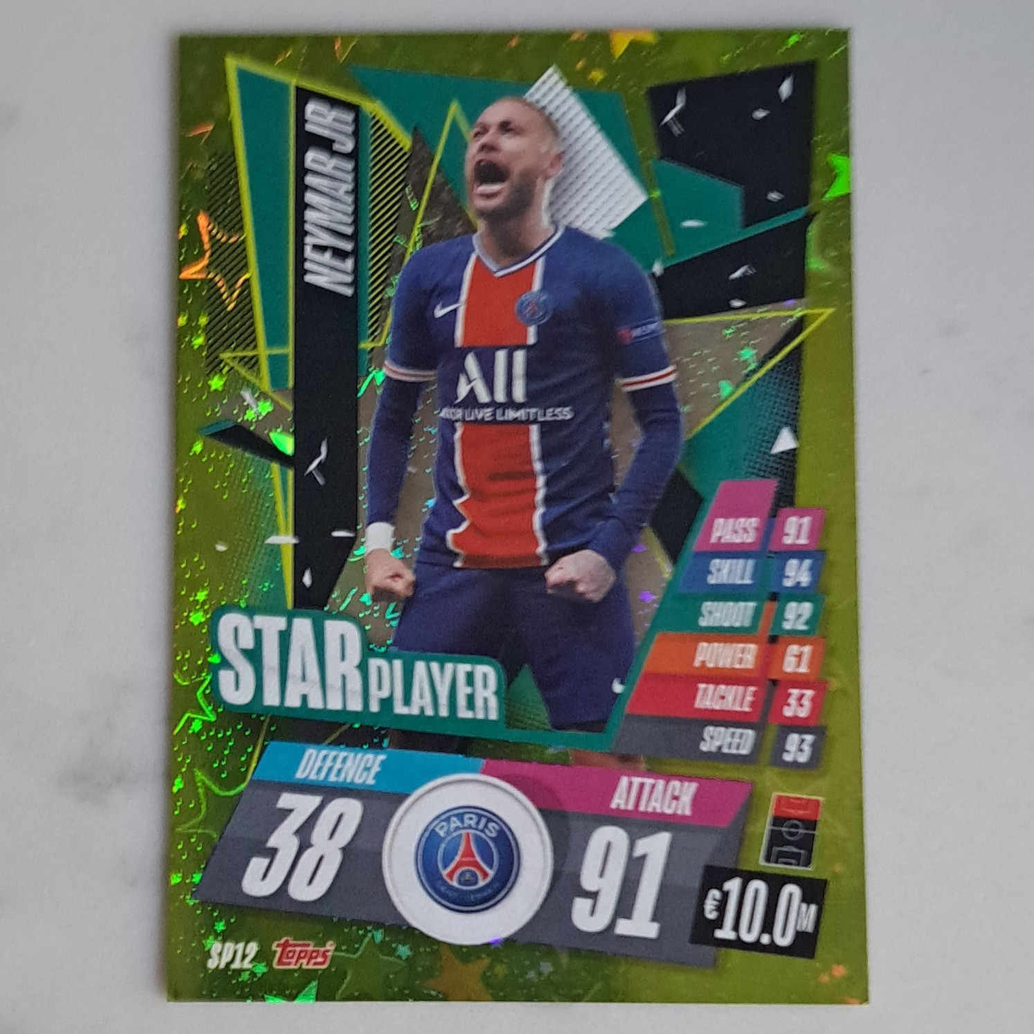 Topps Match Attax UCL/UEL Neymar Jr Paris Saint-Germain SP12 Star Player Insert