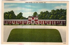 LINEN Postcard       LEWIS MOTEL  -   OLANTA, SOUTH CAROLINA
