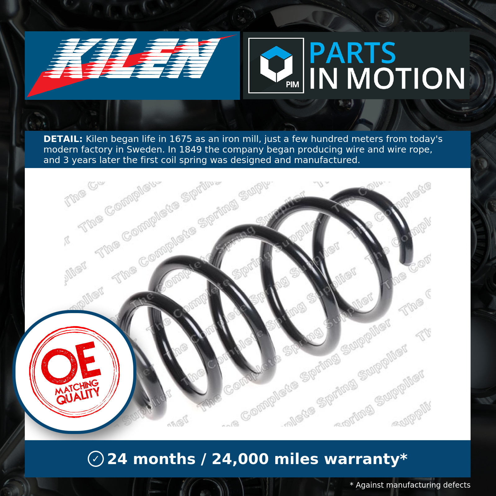 Coil Spring fits SAAB 9-5 YS3G 2.0 Front 10 to 12 Suspension Kilen 12822723 New - Image 7