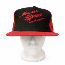Vintage 80s Snap-on Tools New Era Trucker Hat Snapback USA Made Red Black M/L