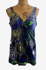 Women s Vintage Jantzen Multicolor One Piece Skirted Swimsuit