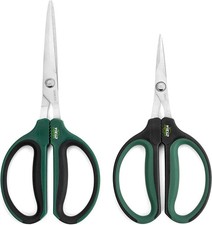 Hydroponic 2-Pack Bonsai Scissors and Plant Trimming Shears Set - Stainless S...